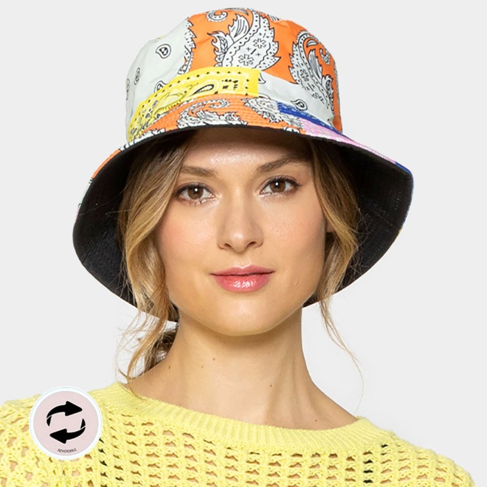 Paisley Printed Reversible Bucket Hat